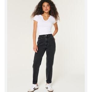 Hollister Ultra High Rise Mom Jeans Washed Black Size 3R